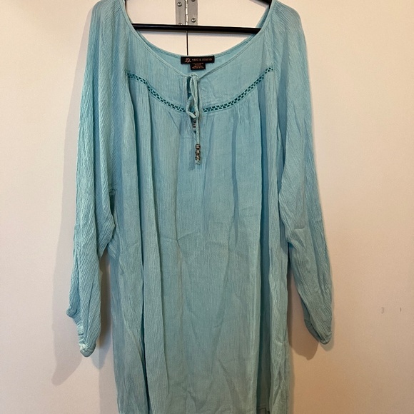 💲⬇️ Love & Legend Aqua Blue Boho Tunic - Picture 1 of 6